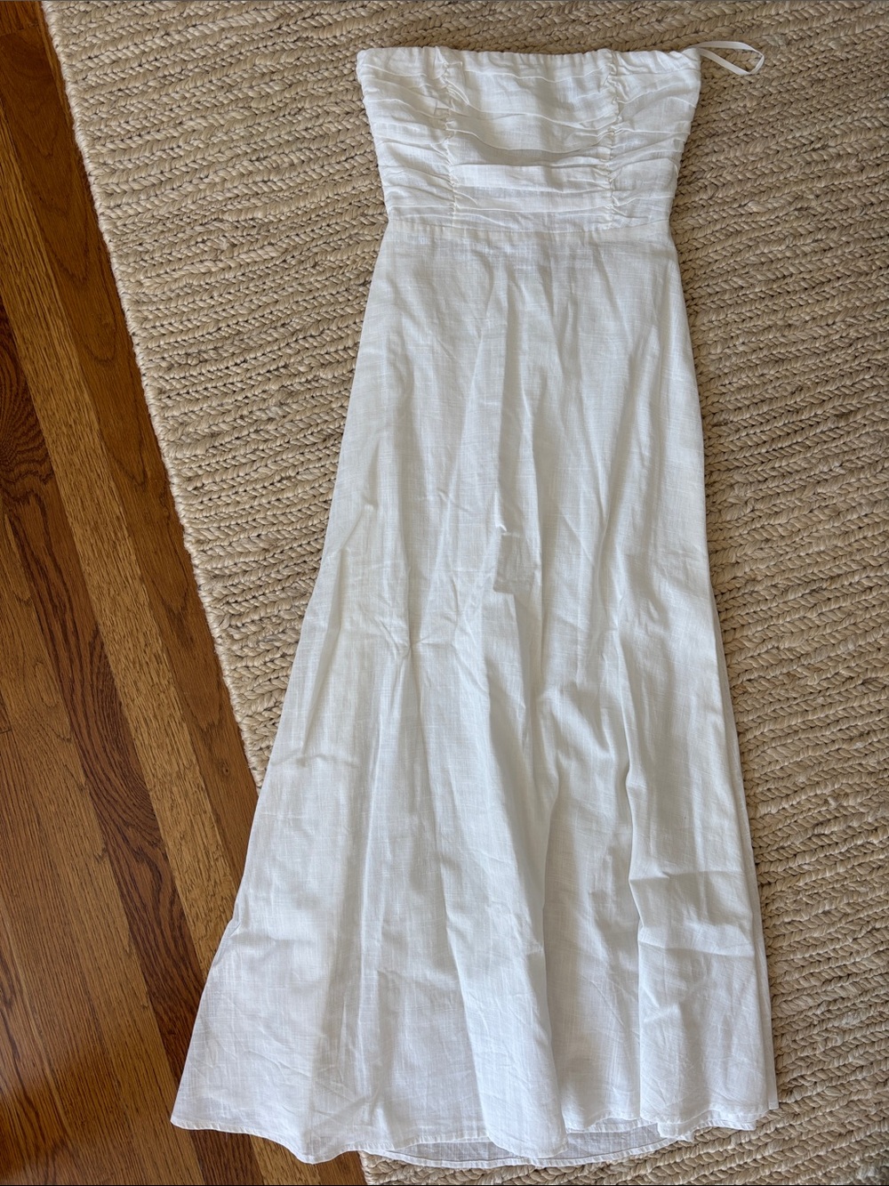 White Strapless Maxi Dress